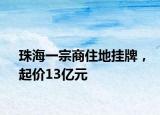 珠海一宗商住地掛牌，起價13億元