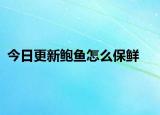 今日更新鮑魚怎么保鮮