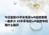 今日更新45平米毛坯loft裝修費(fèi)用一般多少 45平米毛坯loft裝修中間用什么隔開