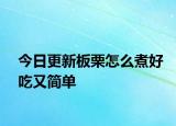 今日更新板栗怎么煮好吃又簡單