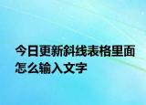 今日更新斜線表格里面怎么輸入文字