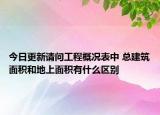 今日更新請(qǐng)問(wèn)工程概況表中 總建筑面積和地上面積有什么區(qū)別