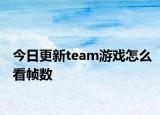 今日更新team游戲怎么看幀數(shù)