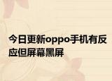 今日更新oppo手機有反應(yīng)但屏幕黑屏