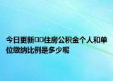 今日更新??住房公積金個(gè)人和單位繳納比例是多少呢