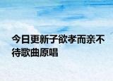 今日更新子欲孝而親不待歌曲原唱