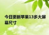 今日更新蘋果13多大屏幕尺寸