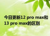 今日更新12 pro max和13 pro max的區(qū)別