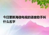 今日更新海信電視的語音助手叫什么名字