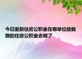 今日更新住房公積金在哪單位給我繳的住房公積金去哪了