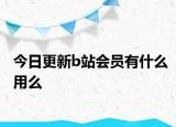 今日更新b站會員有什么用么