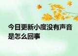 今日更新小度沒有聲音是怎么回事