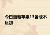 今日更新蘋果13各版本區(qū)別