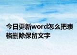 今日更新word怎么把表格刪除保留文字