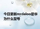 今日更新mrdaloo是華為什么型號(hào)