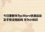 今日更新華為p30pro快速啟動及手勢沒用的嗎 華為小知識