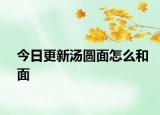 今日更新湯圓面怎么和面