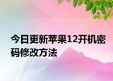 今日更新蘋(píng)果12開(kāi)機(jī)密碼修改方法