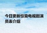 今日更新驚蟄電視劇演員表介紹