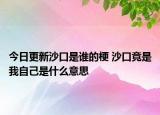 今日更新沙口是誰的梗 沙口竟是我自己是什么意思