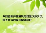 今日更新開窗通風(fēng)每日至少多少次,每天什么時(shí)候開窗通風(fēng)好