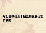 今日更新信用卡被盜刷的責(zé)任怎樣劃分