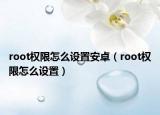 root權(quán)限怎么設(shè)置安卓（root權(quán)限怎么設(shè)置）