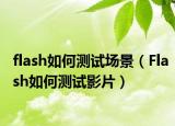 flash如何測試場景（Flash如何測試影片）