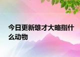 今日更新雄才大略指什么動物