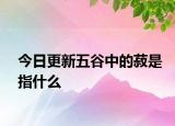 今日更新五谷中的菽是指什么