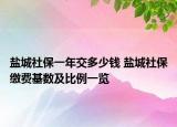 鹽城社保一年交多少錢 鹽城社保繳費基數(shù)及比例一覽