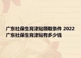 廣東社保生育津貼領(lǐng)取條件 2022廣東社保生育津貼有多少錢