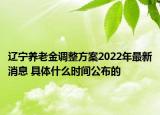 遼寧養(yǎng)老金調(diào)整方案2022年最新消息 具體什么時(shí)間公布的