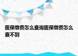 醫(yī)保繳費(fèi)怎么查詢醫(yī)保繳費(fèi)怎么查不到