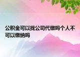 公積金可以找公司代繳嗎個人不可以繳納嗎