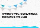 養(yǎng)老金調(diào)節(jié)計(jì)劃方案2022年新動(dòng)態(tài)是啥養(yǎng)老金多少歲可以領(lǐng)