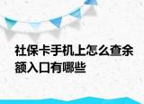 社?？ㄊ謾C(jī)上怎么查余額入口有哪些