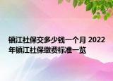 鎮(zhèn)江社保交多少錢一個月 2022年鎮(zhèn)江社保繳費標準一覽