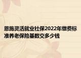 恩施靈活就業(yè)社保2022年繳費(fèi)標(biāo)準(zhǔn)養(yǎng)老保險(xiǎn)基數(shù)交多少錢