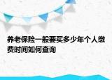 養(yǎng)老保險(xiǎn)一般要買多少年個(gè)人繳費(fèi)時(shí)間如何查詢