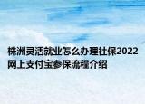 株洲靈活就業(yè)怎么辦理社保2022網(wǎng)上支付寶參保流程介紹