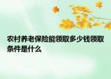 農(nóng)村養(yǎng)老保險能領(lǐng)取多少錢領(lǐng)取條件是什么