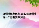 溫州社保費(fèi)用表 2022年溫州社保一個(gè)月要交多少錢