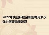 2022年失業(yè)補(bǔ)助金新規(guī)每月多少錢為何要慎重領(lǐng)取