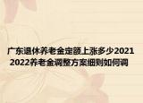 廣東退休養(yǎng)老金定額上漲多少2021 2022養(yǎng)老金調(diào)整方案細則如何調(diào)