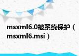 msxml6.0被系統(tǒng)保護(hù)（msxml6.msi）