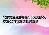 北京靈活就業(yè)社保可以延期多久交2022在哪申請(qǐng)延遲繳費(fèi)