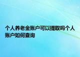 個(gè)人養(yǎng)老金賬戶可以提取嗎個(gè)人賬戶如何查詢