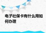 電子社保卡有什么用如何辦理