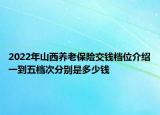 2022年山西養(yǎng)老保險交錢檔位介紹一到五檔次分別是多少錢